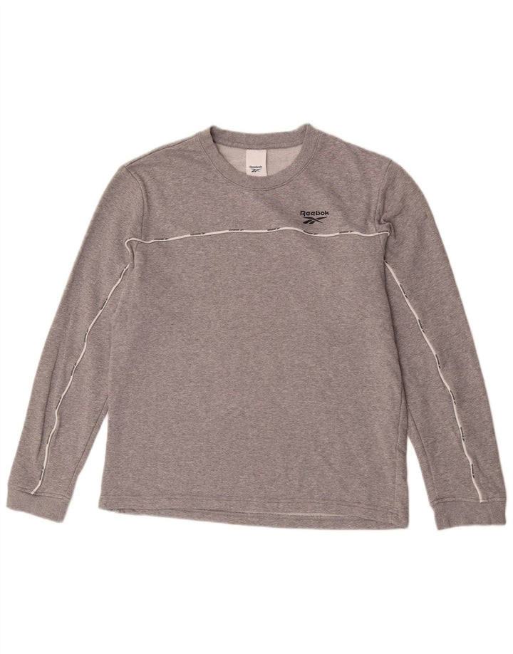 Reebok Mens moletom jumper médio algodão cinza