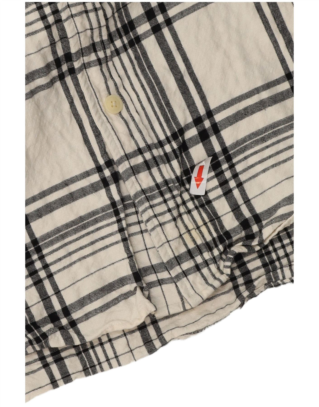 Zara Camisa masculina de flanela com ajuste relaxado médio algodão xadrez branco