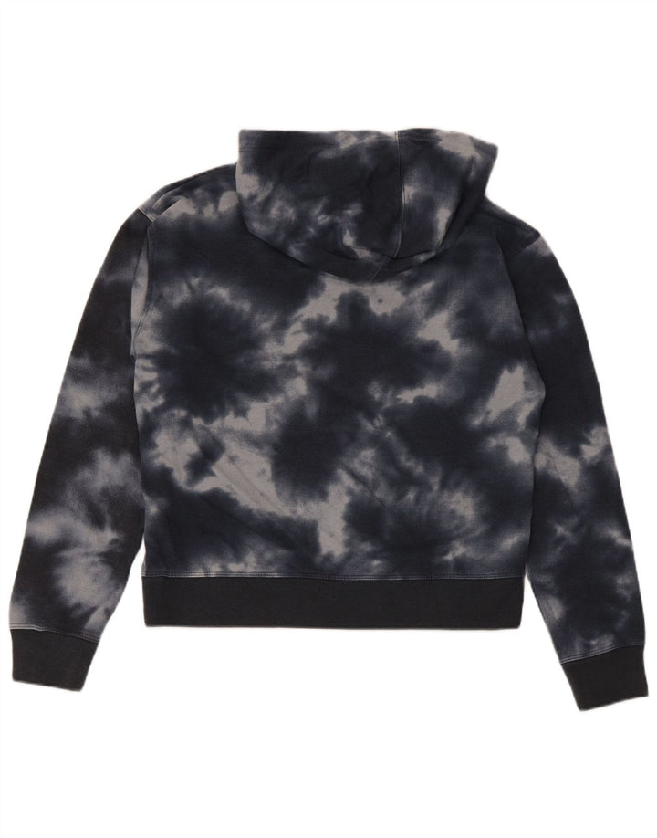 Jumper feminino com capuz e moletom Champion UK 14 médio preto tie-dye algodão
