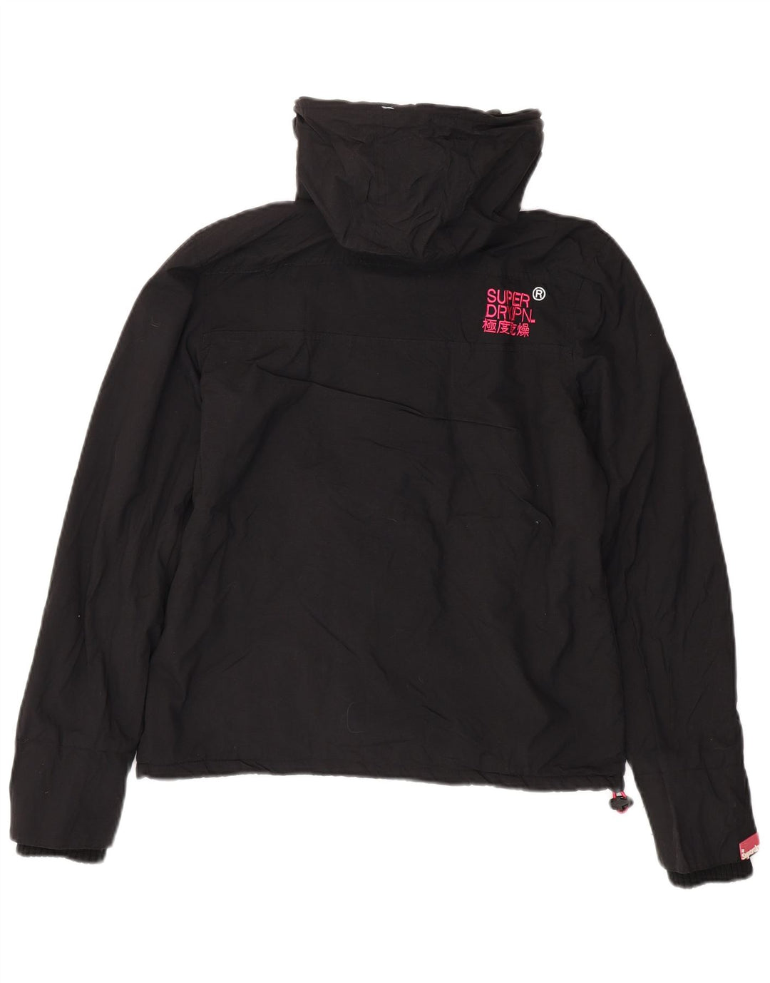 Jaqueta corta-vento feminina SUPERDRY com capuz e capuz Reino Unido 14 médio preto