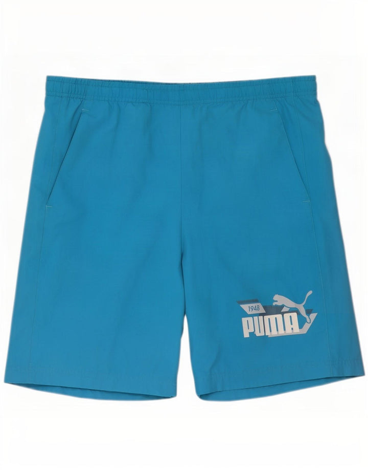 Shorts de natação masculinos Puma Graphic azul médio poliéster