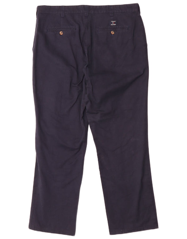 Tommy Hilfiger Mens Straight Chino Trousers W38 L32 Navy Blue Cotton