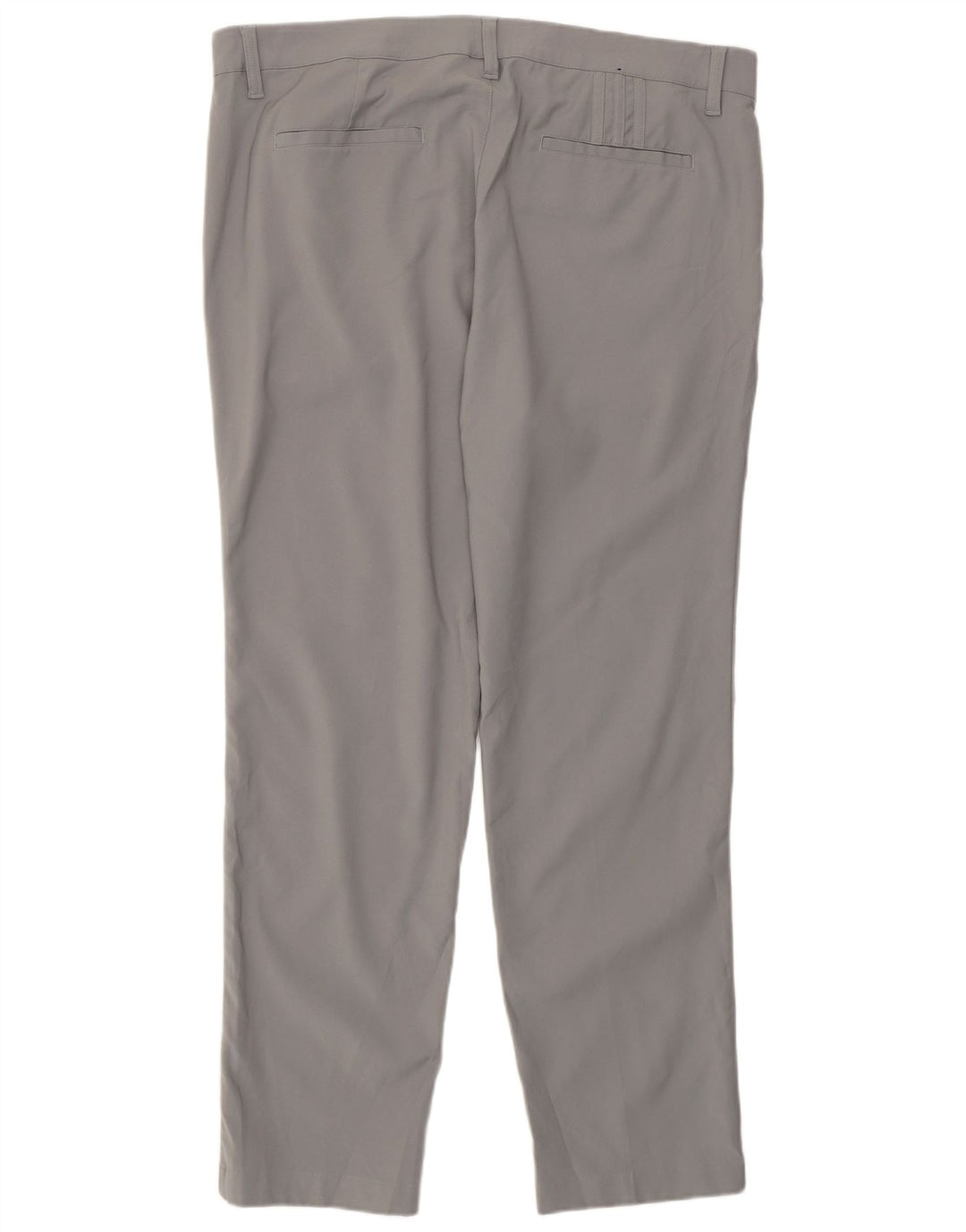 Adidas Mens Slim Chino Calças W36 L30 Cinza Poliéster