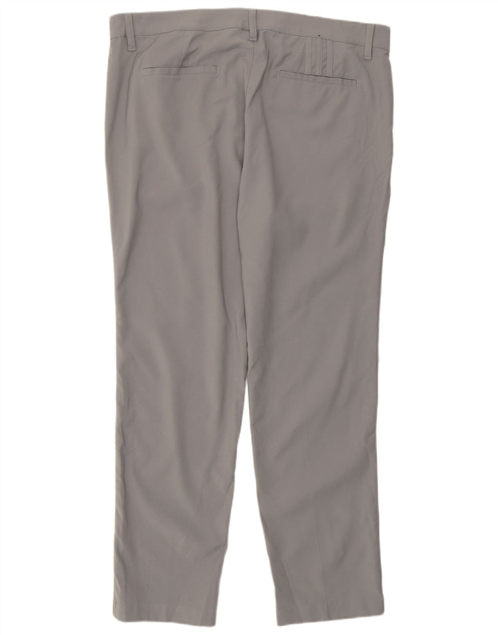 Adidas Mens Slim Chino Calças W36 L30 Cinza Poliéster