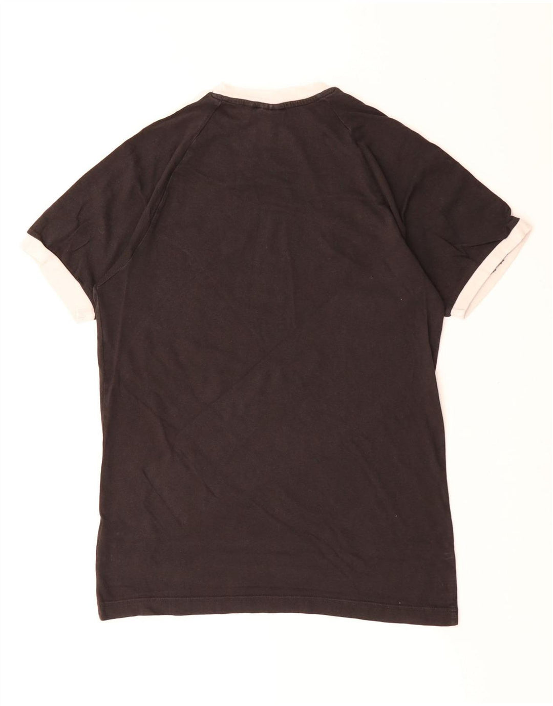 ADIDAS Mens Camiseta Top Pequeno Algodão Preto