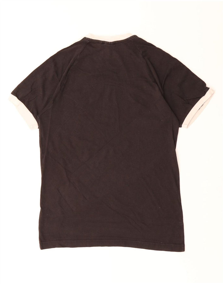 ADIDAS Mens Camiseta Top Pequeno Algodão Preto