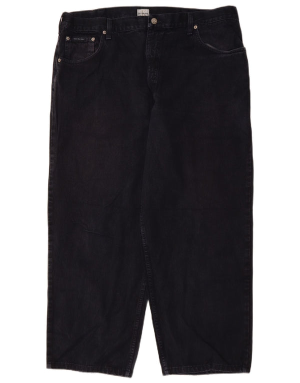 CALVIN KLEIN Calça jeans masculina solta W40 L27 algodão azul marinho