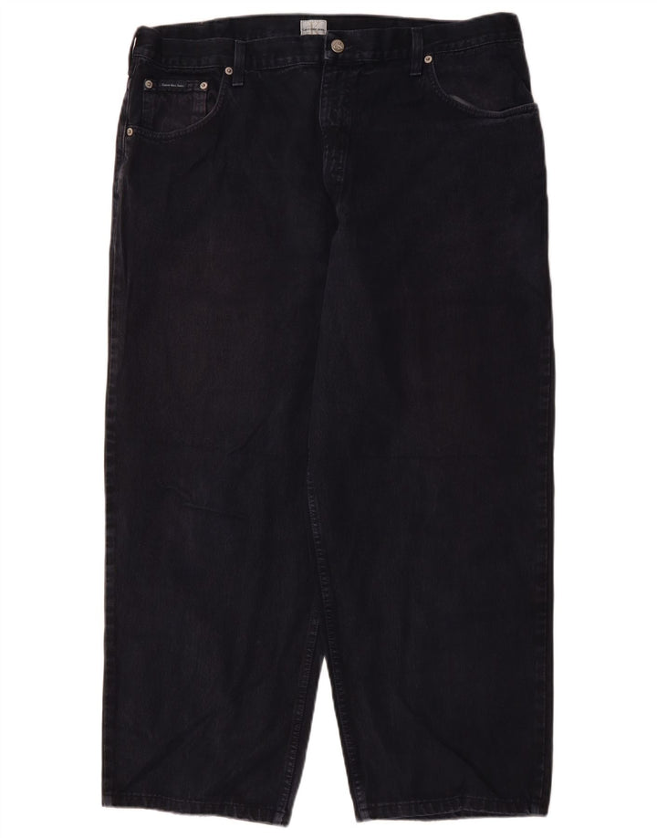 CALVIN KLEIN Calça jeans masculina solta W40 L27 algodão azul marinho