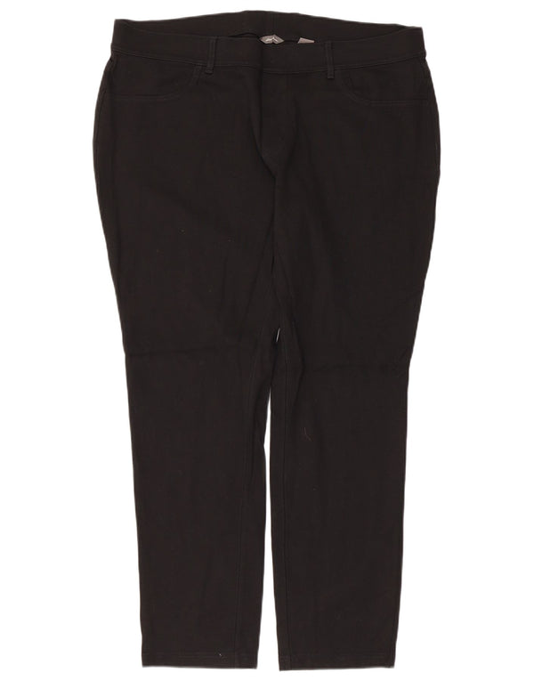 Calça feminina casual fina Eddie Bauer EUA 16 2XL W36 L27 preto rayon