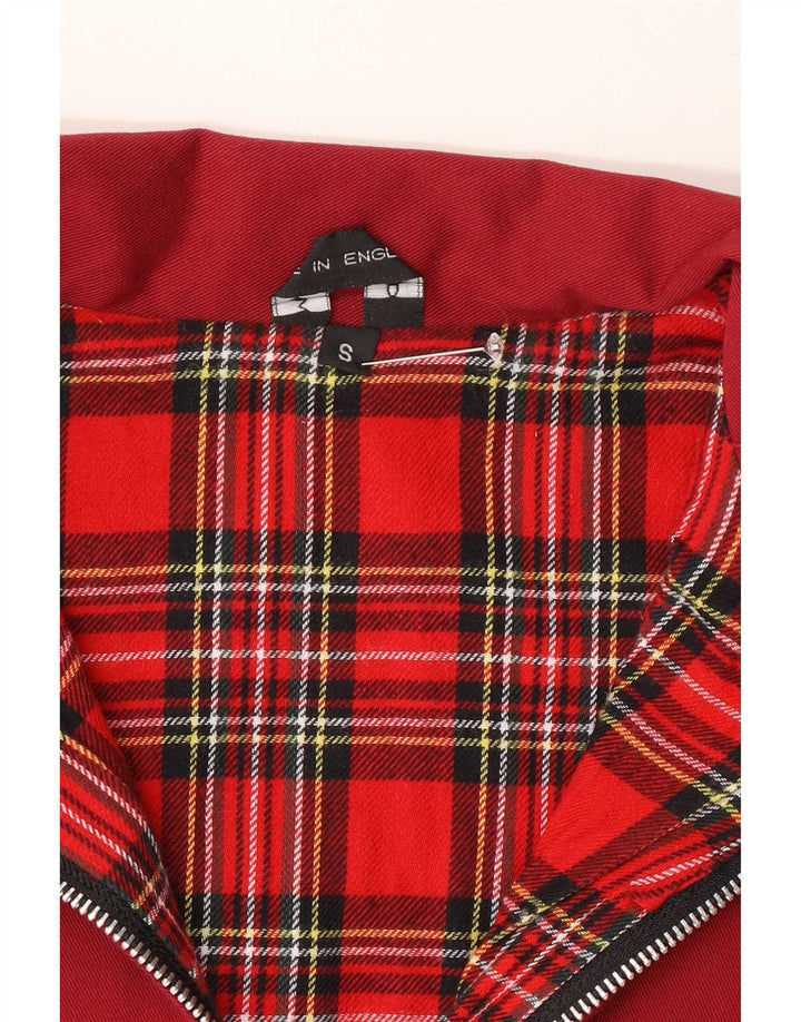 Vintage Mens Bomber Jacket UK 36 Pequeno Poliéster Borgonha