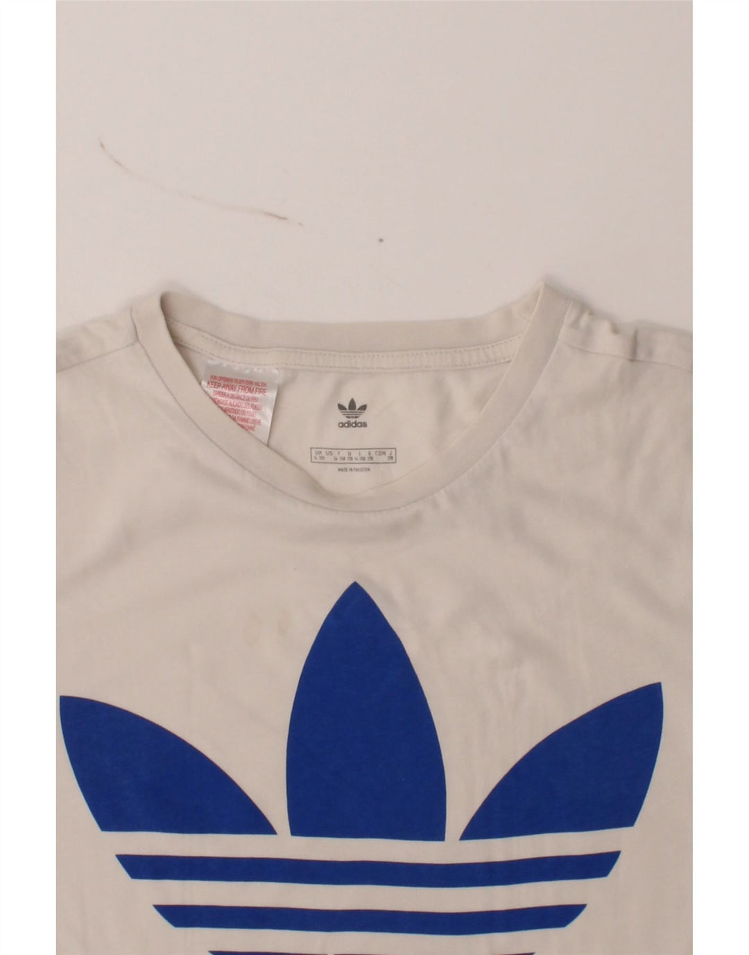 ADIDAS Boys Graphic T-Shirt Top 14-15 Years White Cotton Vintage Adidas and Second-Hand Adidas from Messina Hembry 