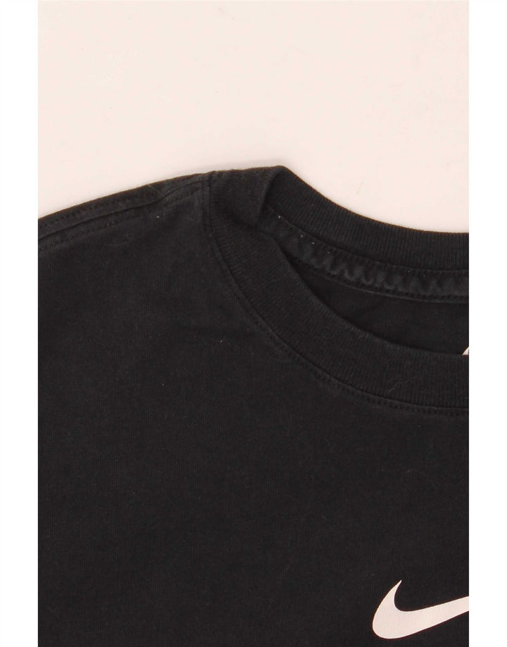 Camiseta Nike masculina Swoosh gráfica top médio algodão preto