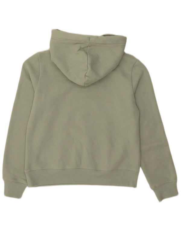 Suéter com capuz feminino Superdry UK 12 algodão verde médio