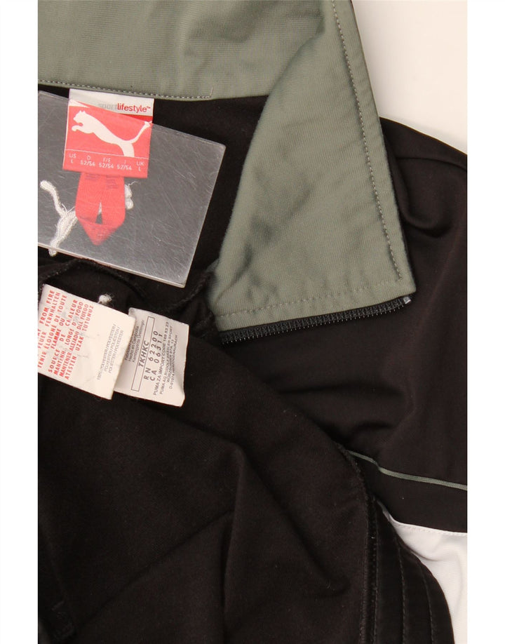 PUMA Mens Tracksuit Top Jacket Grande Preto Colorblock Poliéster