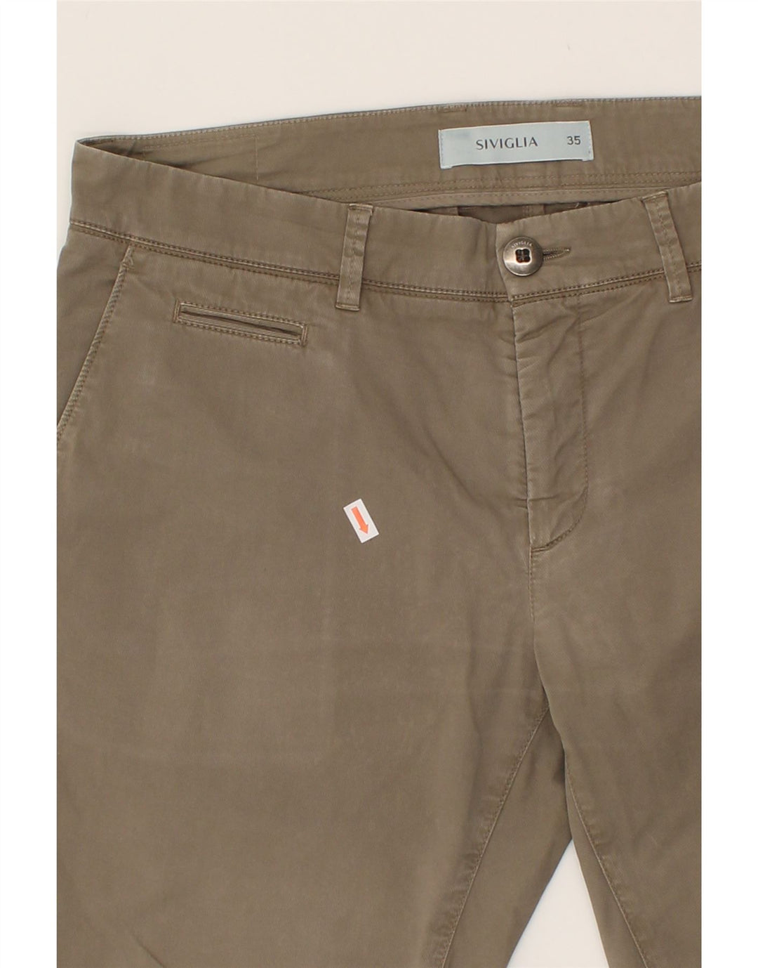 SIVIGLIA Mens Slim Chino Trousers W35 L34 Beige Cotton Vintage SIVIGLIA and Second-Hand SIVIGLIA from Messina Hembry 