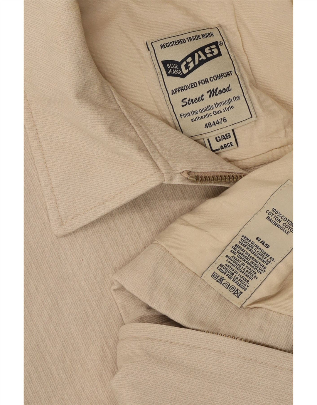 Jaqueta utilitária masculina Gas UK 40 grande algodão bege