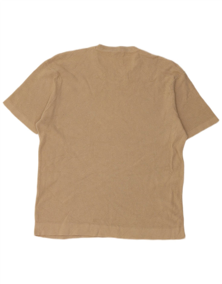 Camiseta masculina ZARA Top grande algodão bege