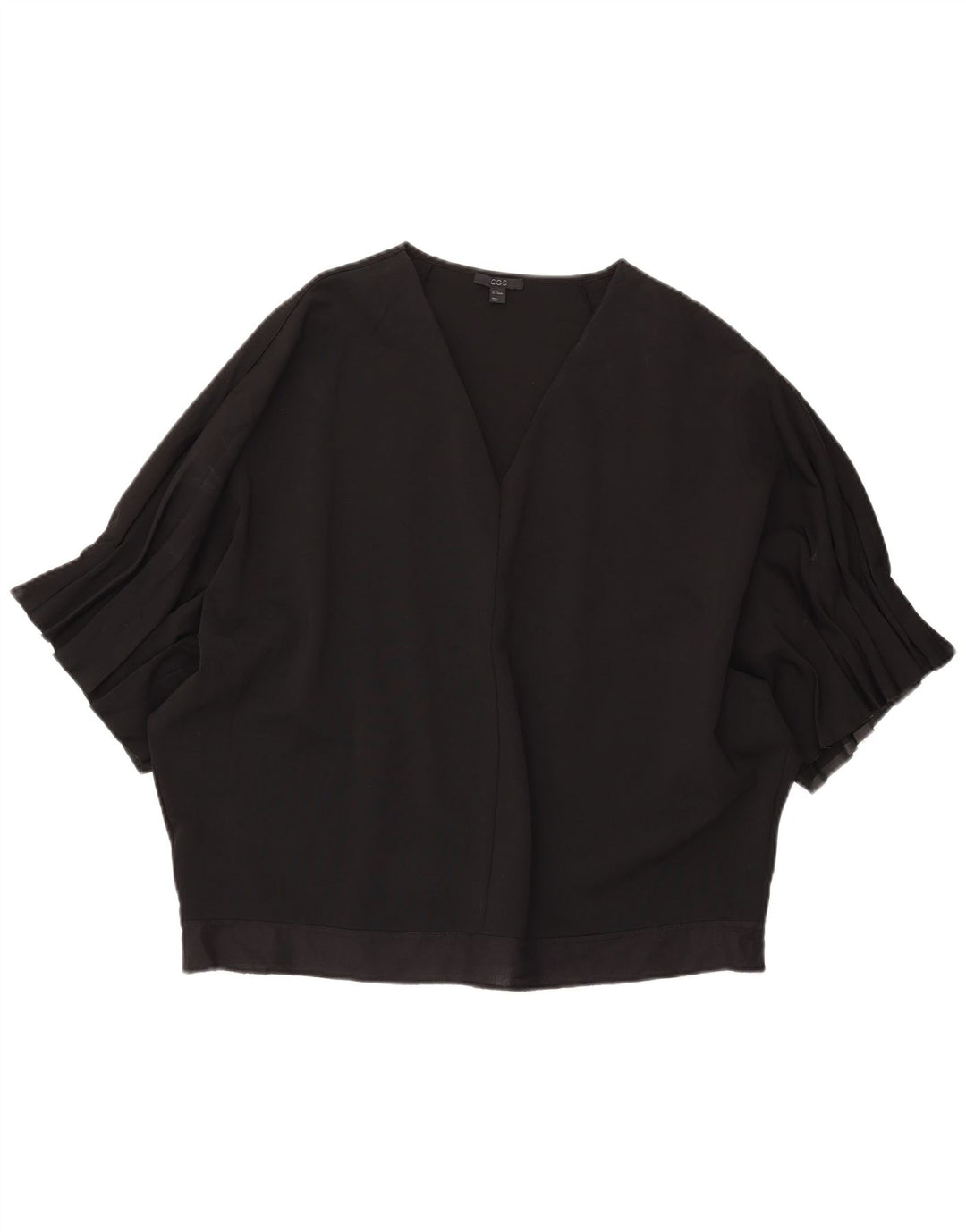 Blusa feminina grande asa de morcego COS UK 14 viscose preta média