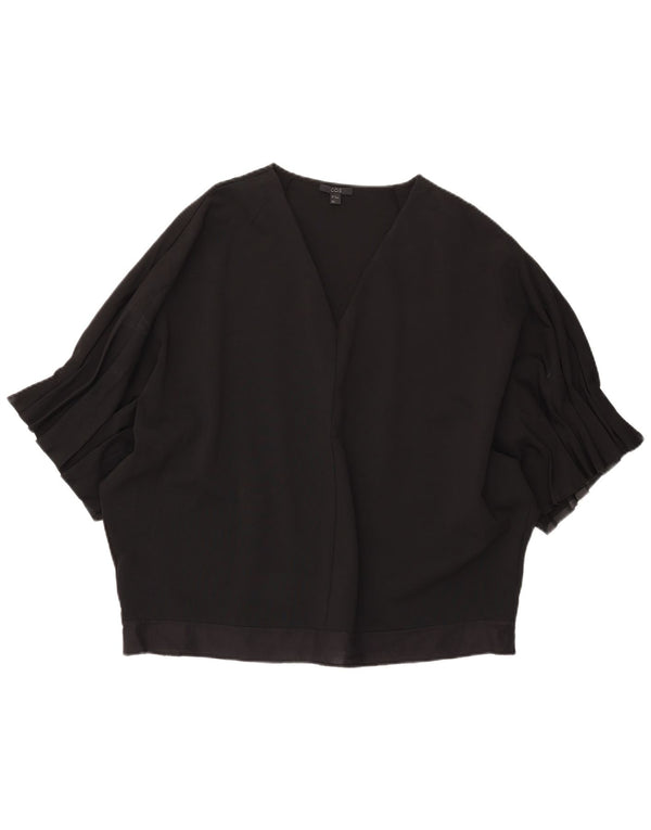 Blusa feminina grande asa de morcego COS UK 14 viscose preta média