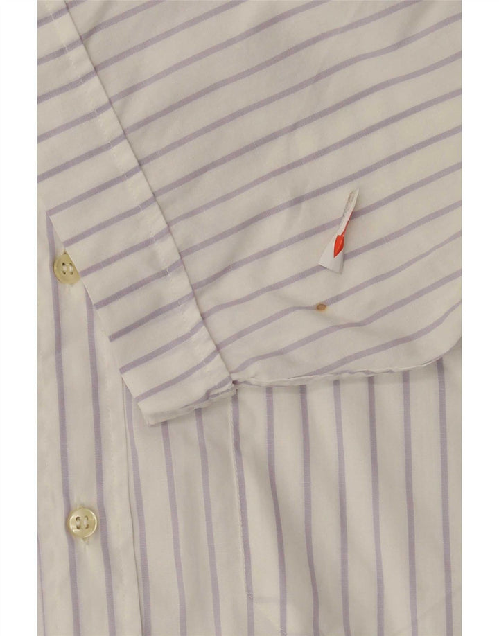 Camisa masculina de manga curta Valentino algodão listrado branco médio