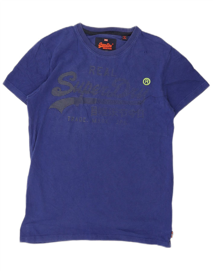 Superdry camiseta masculina gráfica top pequeno azul algodão