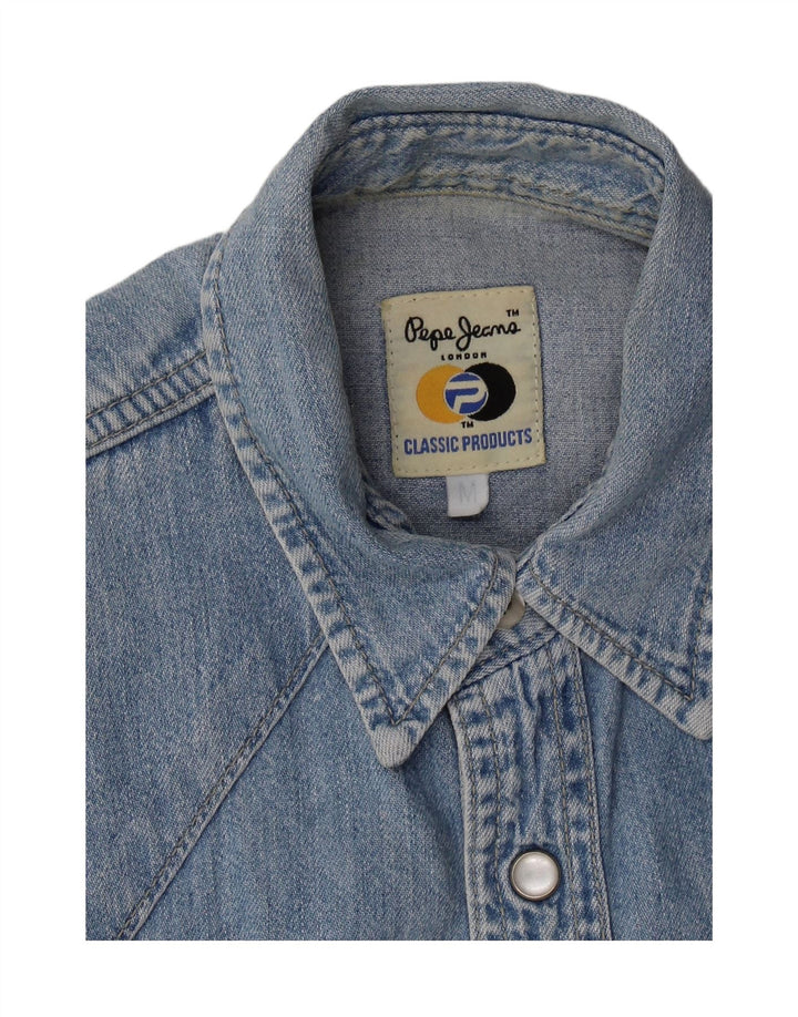 Camisa jeans masculina PEPE JEANS algodão azul médio