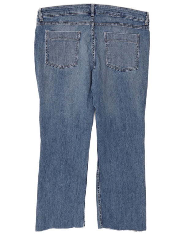 Calça jeans feminina Marks & Spencer Indigo Crop Slim Bootcut Reino Unido 18 XL W38 L25 Azul