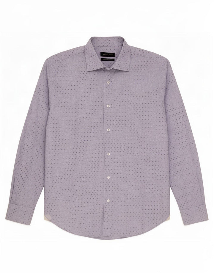Camisa masculina Massimo Dutti azul médio manchado