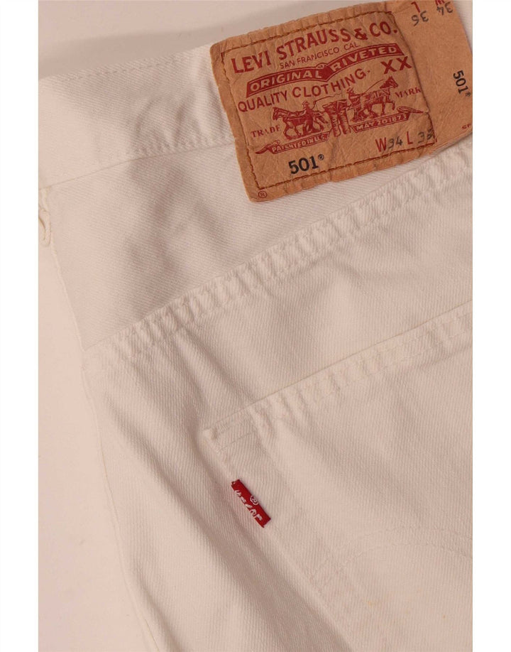 Levi's Masculino 501 Straight Jeans W34 L33 Algodão Branco