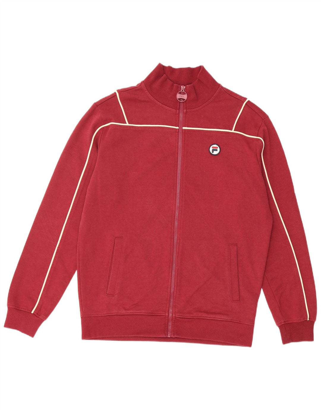 Fila Mens Tracksuit Top Jacket Pequeno Algodão Vermelho