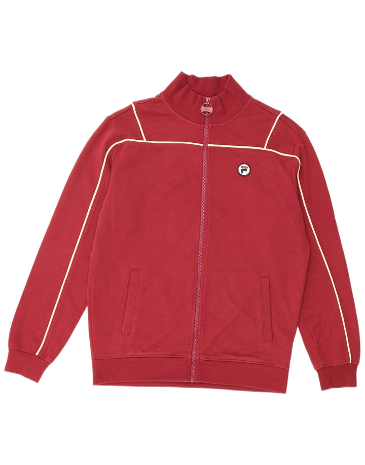 Fila Mens Tracksuit Top Jacket Pequeno Algodão Vermelho