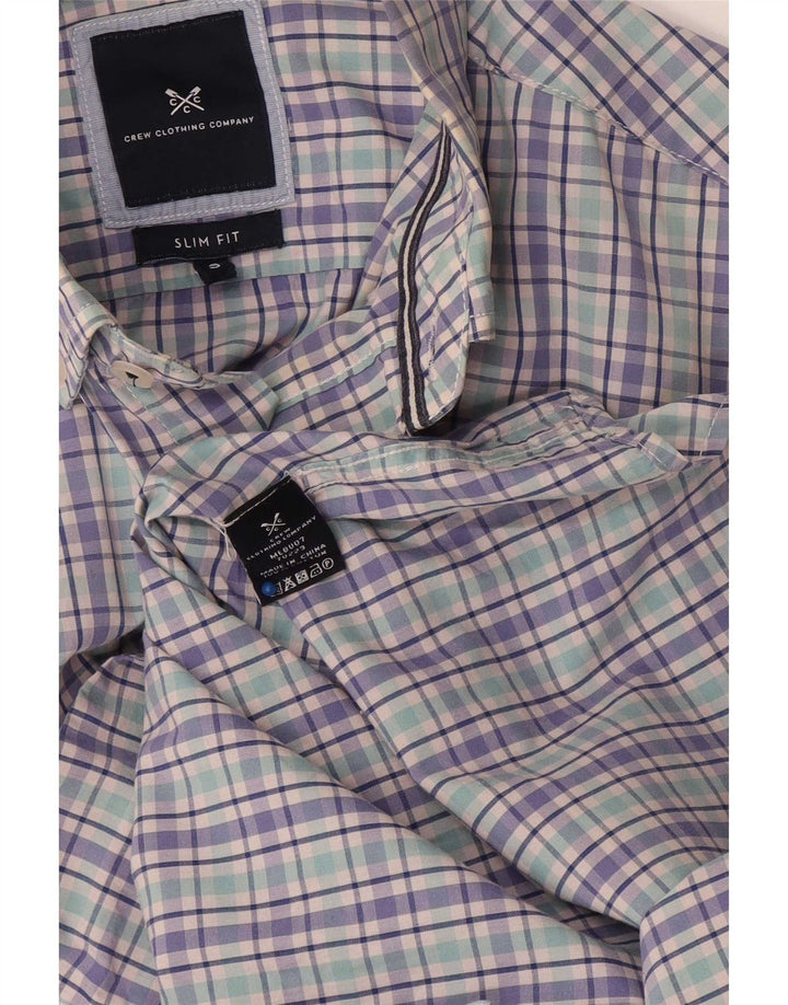 Crew Clothing Mens Slim Fit Camisa pequena xadrez multicolorida de algodão