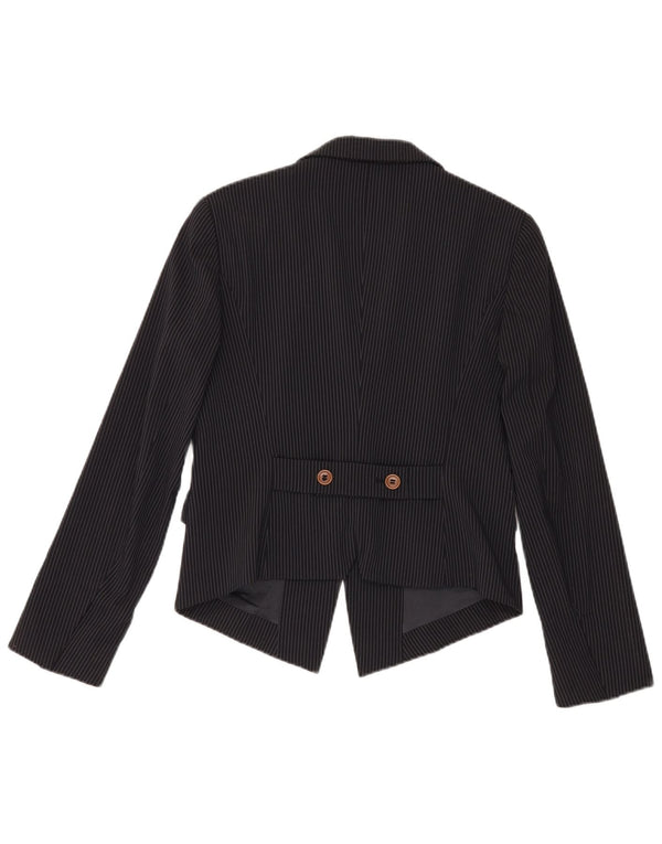 Jaqueta blazer feminina de 2 botões Max & Co. UK 14 listra preta grande