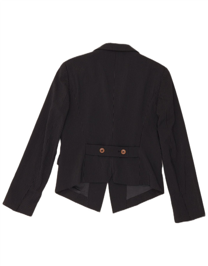 Jaqueta blazer feminina de 2 botões Max & Co. UK 14 listra preta grande