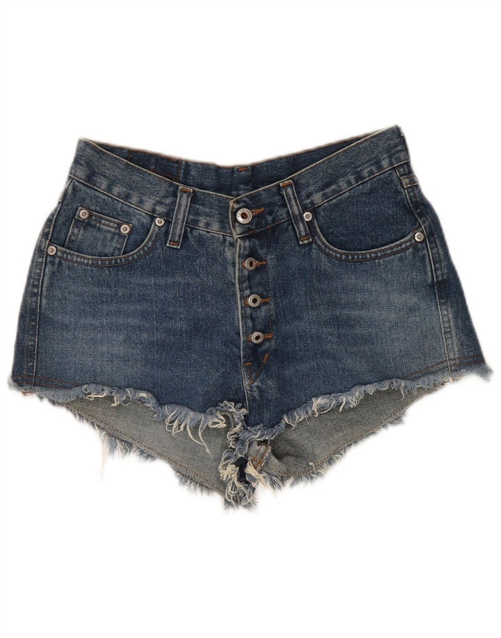 Shorts jeans feminino ilimitado W31 algodão azul médio