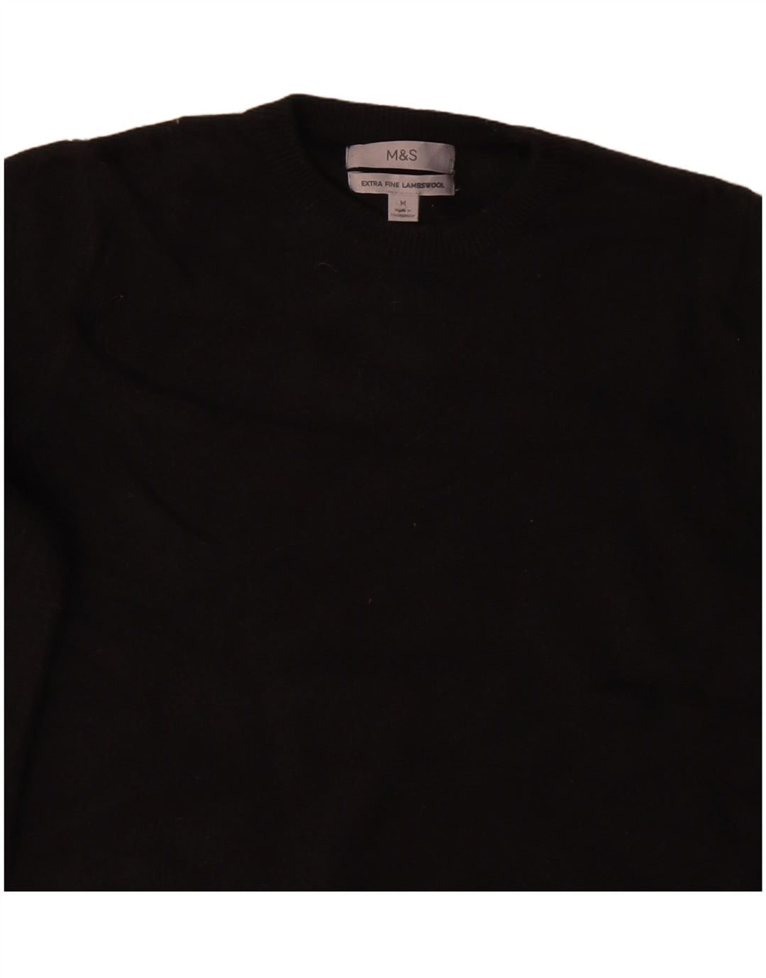 Suéter feminino Marks & Spencer com gola redonda Reino Unido 12 médio preto