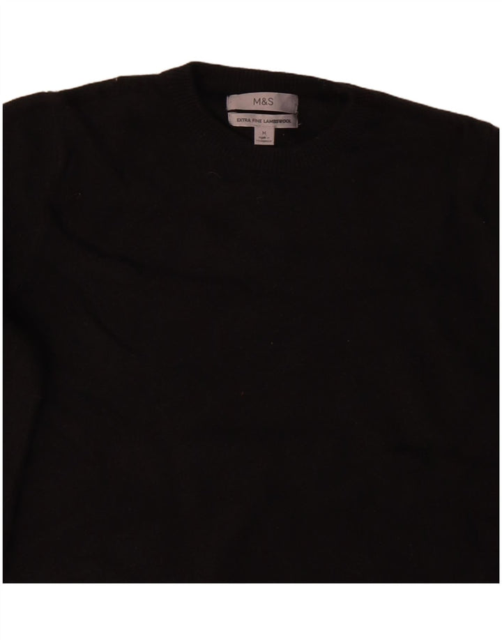 Suéter feminino Marks & Spencer com gola redonda Reino Unido 12 médio preto