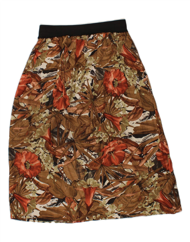 VINTAGE Womens A-Line Skirt W30 Medium  Brown Floral Vintage Vintage and Second-Hand Vintage from Messina Hembry 