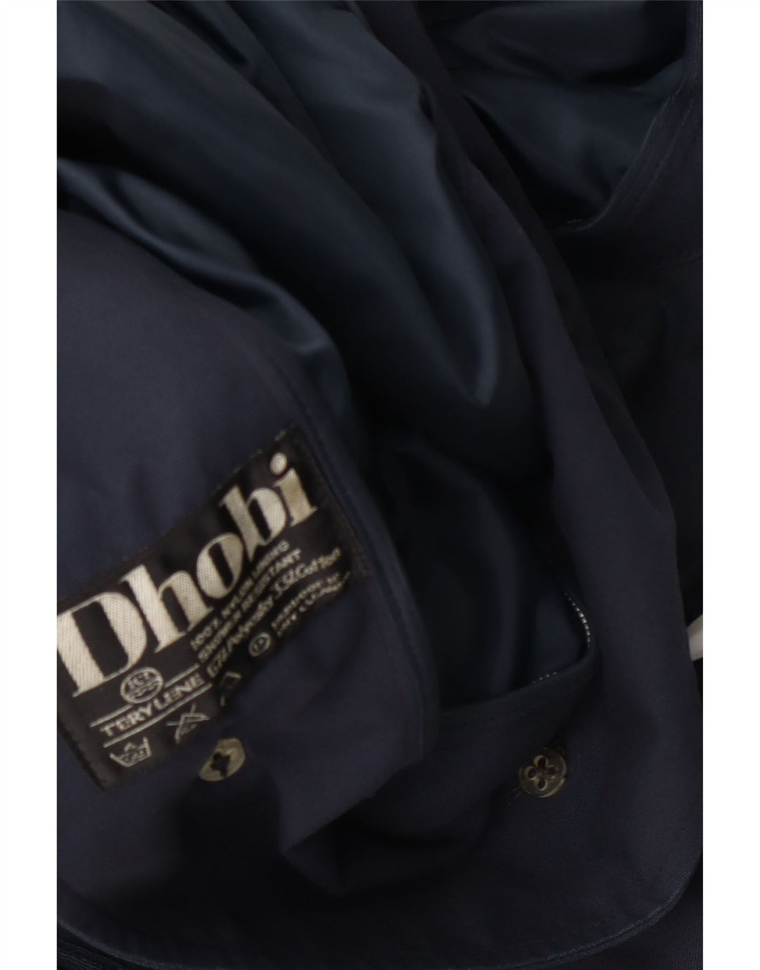 Sobretudo masculino Dhobi UK 38 poliéster azul marinho médio
