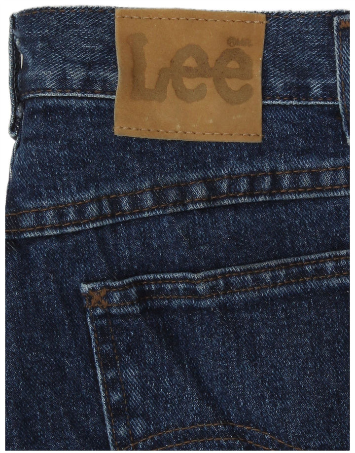Shorts jeans feminino de cintura alta Lee W28 azul médio