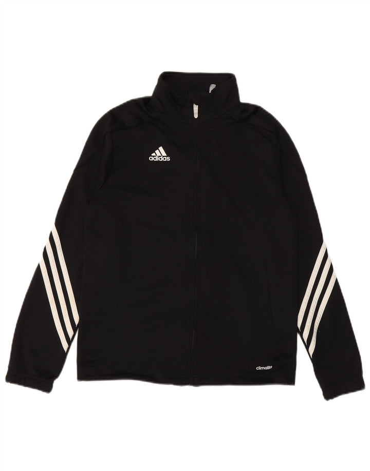 ADIDAS Boys Climalite Tracksuit Top Jacket 11-12 Anos Preto Poliéster