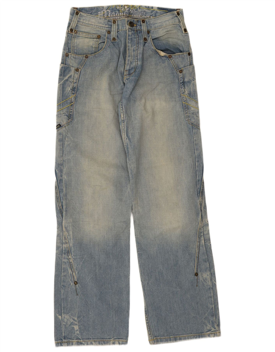 Mogul Mens Cargo Loose Jeans W28 L33 Azul Algodão