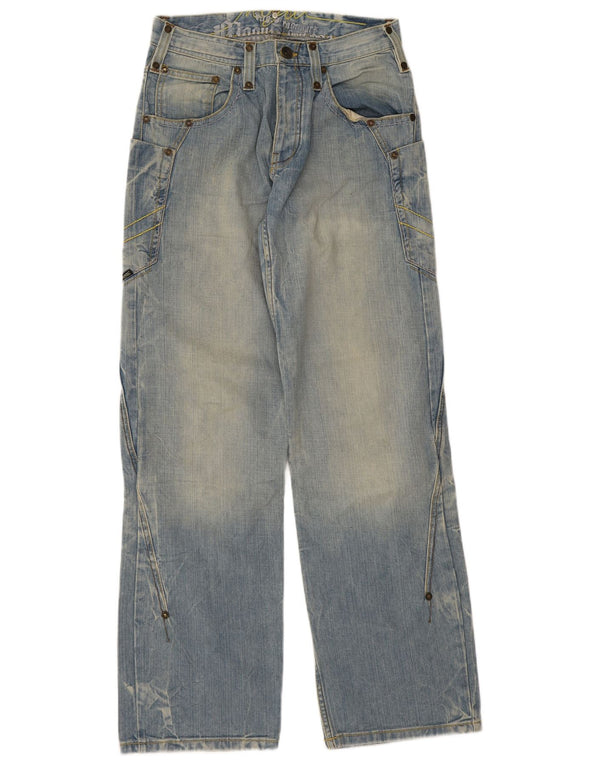Mogul Mens Cargo Loose Jeans W28 L33 Azul Algodão