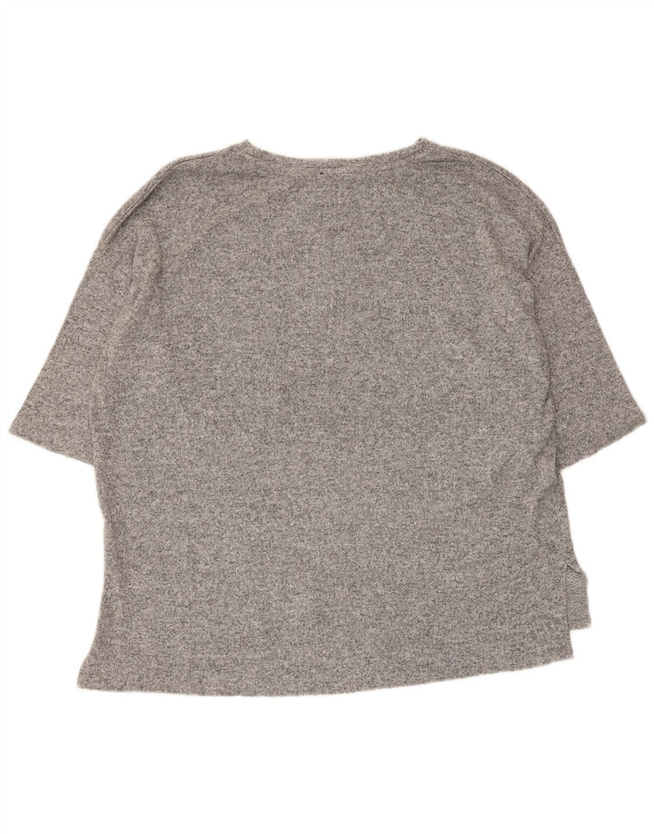 Zara Womens Trafaluc Oversized Top manga 3/4 Reino Unido 14 cinza médio manchado