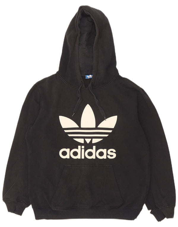 Adidas masculino gráfico moletom com capuz pequeno algodão preto