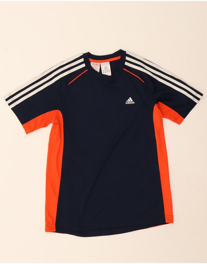 Camiseta Adidas Menino 13-14 Anos Azul Marinho Colorblock Poliéster