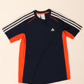 Camiseta Adidas Menino 13-14 Anos Azul Marinho Colorblock Poliéster