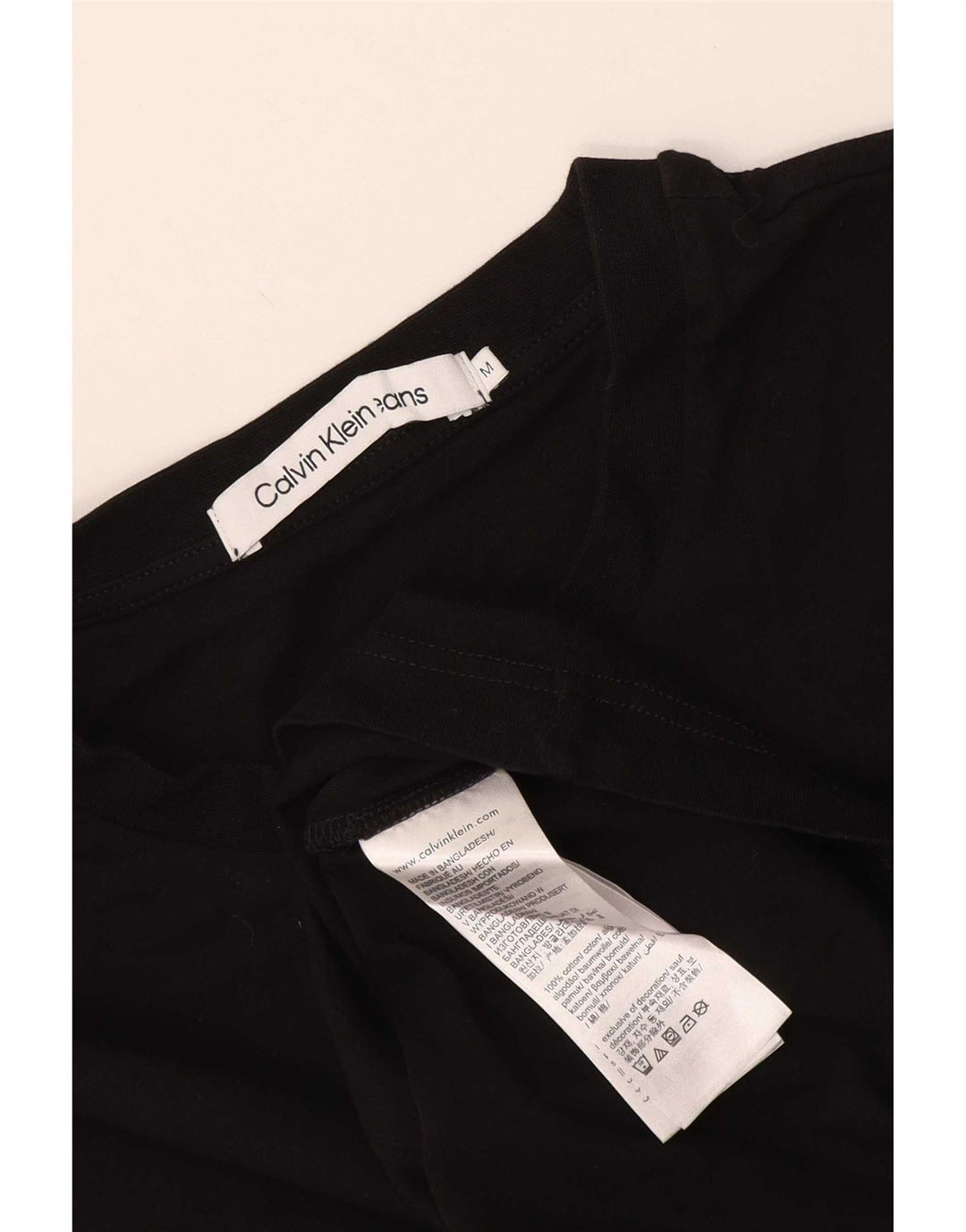 Calvin Klein Jeans Camiseta masculina gráfica Top médio algodão preto