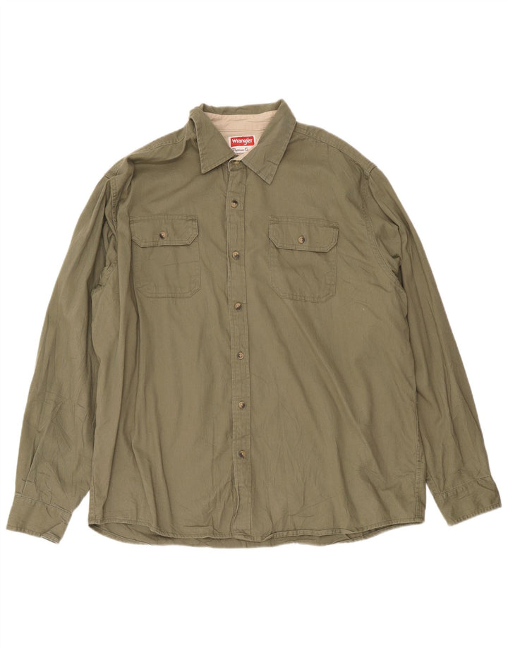 Camisa masculina Wrangler XL algodão cáqui