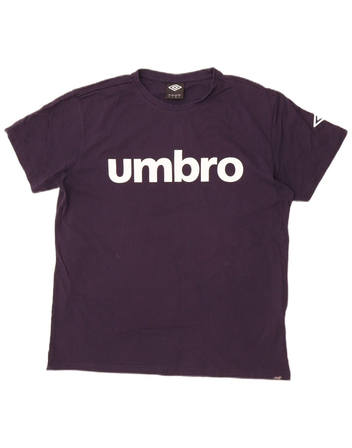 Camiseta gráfica masculina Umbro Top grande algodão azul marinho